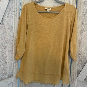 Style and Co Women’s Mustard Yellow Blouse fall top size small